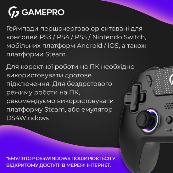 Геймпад GamePro із зарядною станцією GPS20BDOC Black