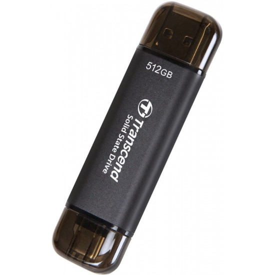 Накопичувач зовнішній SSD USB 3.1 Gen 2 Type-A/Type-C 512GB Transcend ESD310 Black (TS512GESD310C)