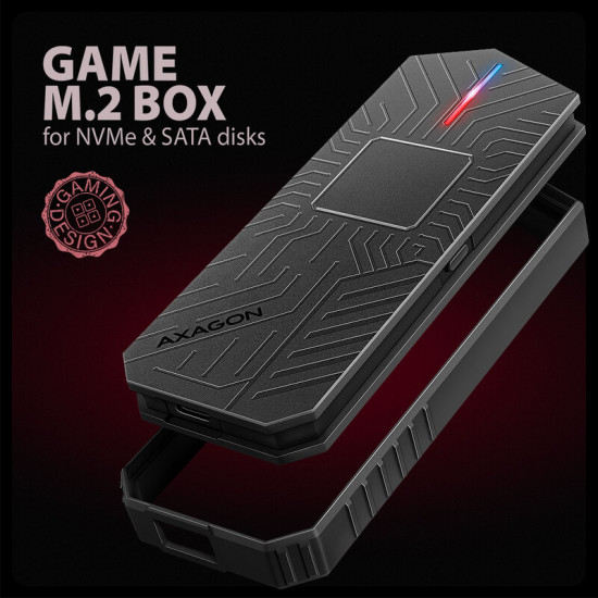 Зовнішня кишеня Axagon NVMe M.2 2230/2242/2260/2280 USB Type-C 3.2 Black (EEM2-GAM)