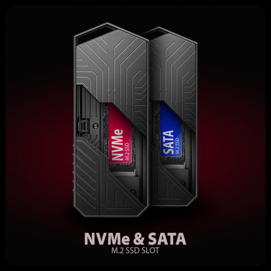 Зовнішня кишеня Axagon NVMe M.2 2230/2242/2260/2280 USB Type-C 3.2 Black (EEM2-GAM)