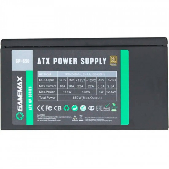 Блок живлення GameMax GP-650 650W Black