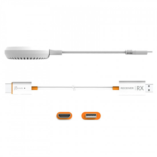 Подовжувач J5create USB-C - HDMI (M/M) до 15 м White (JVAW62-N)