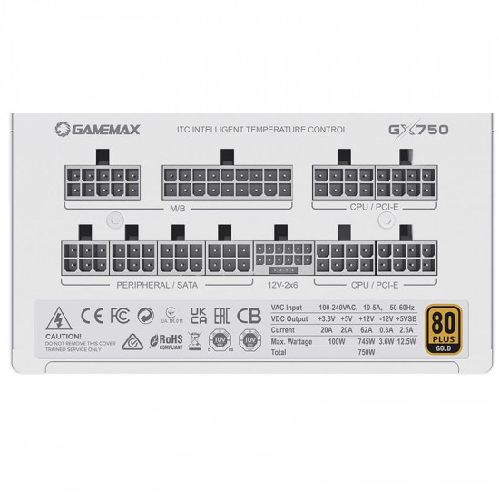 Блок живлення GameMax GX-750 Pro 750W White (ATX3.1 PCIe5.1)