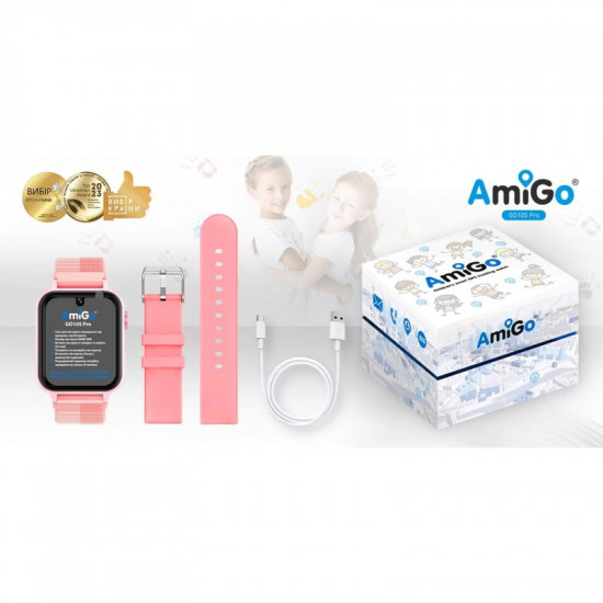 Дитячий смарт-годинник AmiGo GO10S Pro WIFI Pink