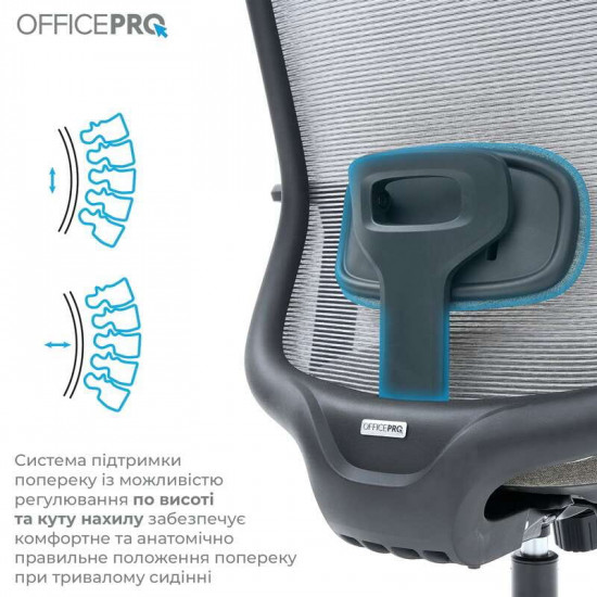 Крісло офісне Officepro Wave OC599-B-DG-DG Black/Dark Gray