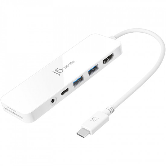 USB-хаб J5create USB-C 6-в-1 White (JCD373-N)