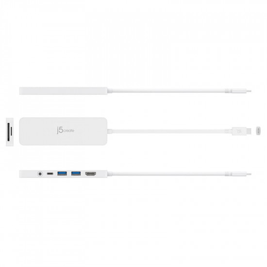USB-хаб J5create USB-C 6-в-1 White (JCD373-N)