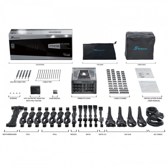 Блок живлення Prime PX-2200 ATX 3.1 Black 2200W