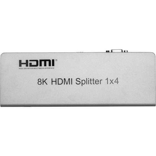 Сплітер PowerPlant HDMI - 4xHDMI, 8K Silver (CA914203)