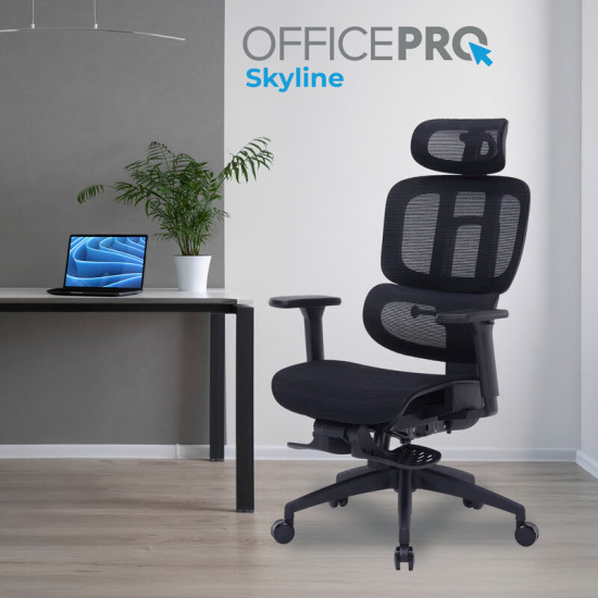 Крісло офісне Officepro Skyline Footrest Black (OC750-B-B-B)