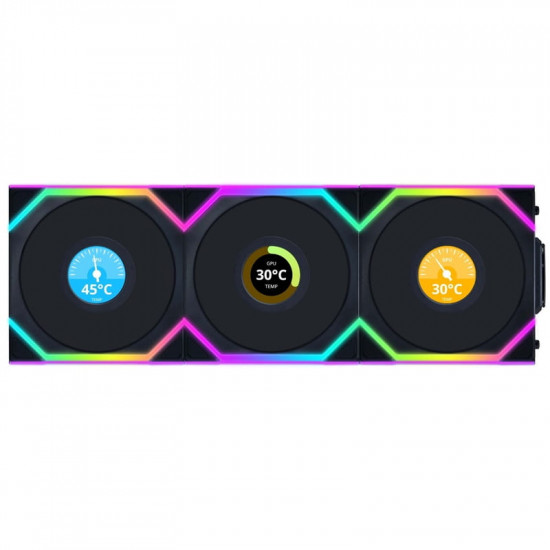 Вентилятор Lian Li Uni Fan SL Wireless LCD 120-3 Black (G99.12SLLCD1W3B.00)