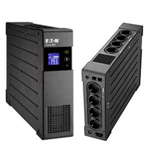 Джерело безперебійного живлення Eaton Ellipse PRO 1600 DIN, Lin.int., 8 x Schuko, USB, LCD, метал (ELP1600DIN)