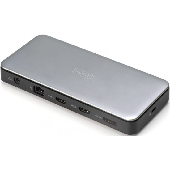 Док-станція Digitus USB-C USB3.2х2/USB-C/SD/MicroSD/HDMIx2/DisplayPort/RJ45/Audio (DA-70917)