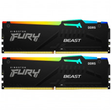 Модуль пам`яті DDR5 2x32GB/5600 Kingston Fury Beast RGB Black (KF556C40BBAK2-64)