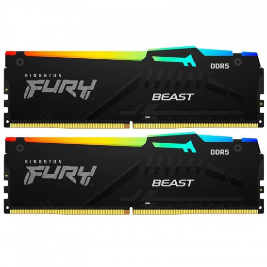 Модуль пам`яті DDR5 2x32GB/5600 Kingston Fury Beast RGB Black (KF556C40BBAK2-64)