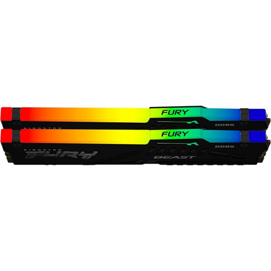 Модуль пам`яті DDR5 2x32GB/5600 Kingston Fury Beast RGB Black (KF556C40BBAK2-64)