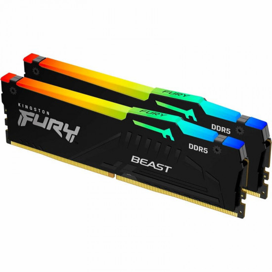 Модуль пам`яті DDR5 2x32GB/5600 Kingston Fury Beast RGB Black (KF556C40BBAK2-64)