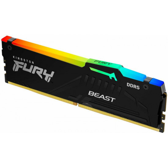 Модуль пам`яті DDR5 2x32GB/5600 Kingston Fury Beast RGB Black (KF556C40BBAK2-64)