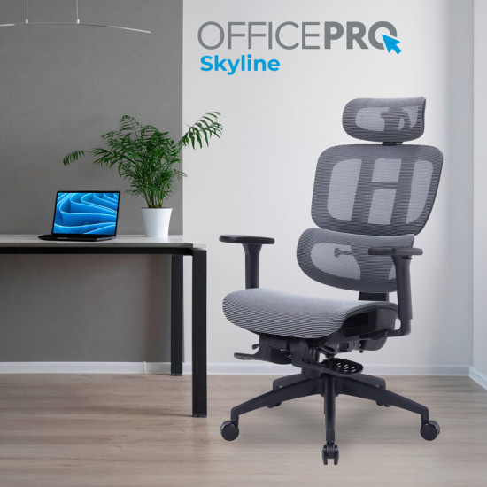 Крісло офісне Officepro Skyline Footrest Black/Dark Gray (OC750-B-DG-DG)