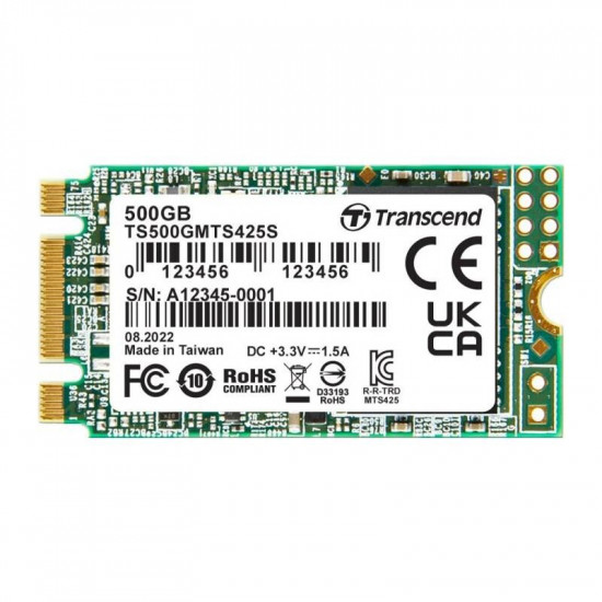 Накопичувач SSD 500GB Transcend MMTS425S M.2 2242 SATA III 3D NAND (TS500GMTS425S)