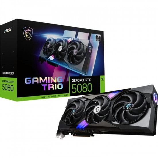 Відеокарта GF RTX 5080 16GB GDDR7 Gaming Trio MSI (GeForce RTX 5080 16G GAMING TRIO)