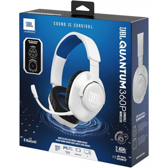 Bluetooth-гарнiтура JBL Quantum 360P Console Wireless (JBLQ360PWLWHTBLU)