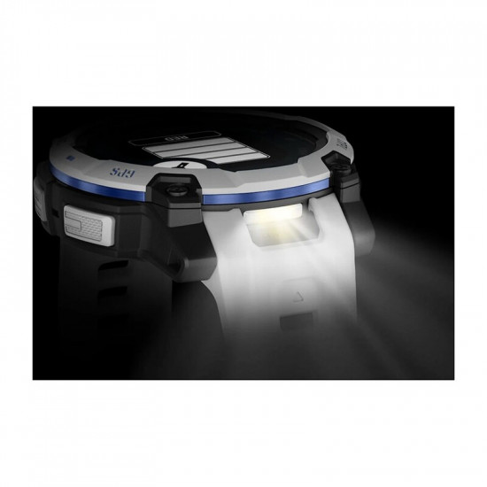 Смарт-годинник Garmin Instinct 3 45mm Solar Whitestone with Whitestone/Bolt Blue Silicone Band (010-02934-03)