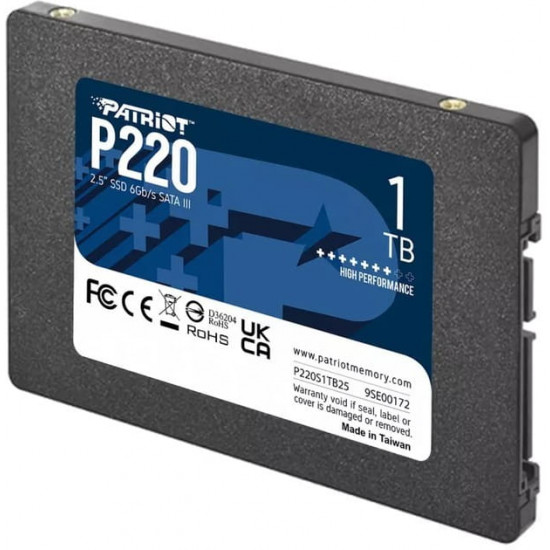Накопичувач SSD 1TB Patriot P220 2.5" SATAIII TLC (P220S1TB25)