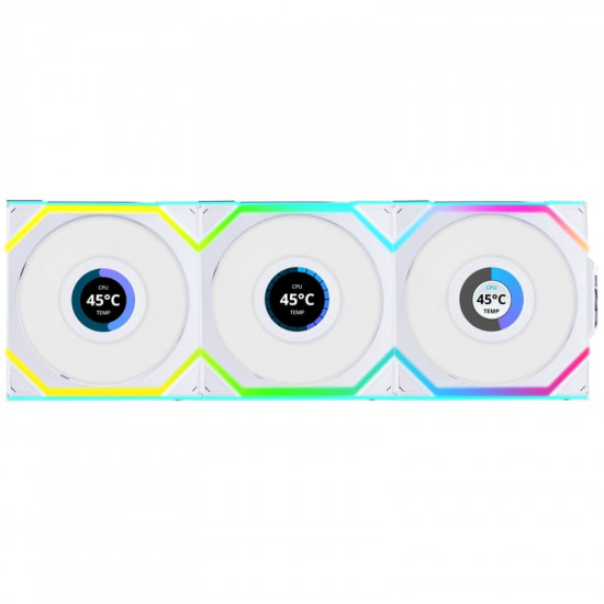 Вентилятор Lian Li Uni Fan SL Wireless LCD 120-3 Reverse White (G99.12RSLLCD1W3W.00)