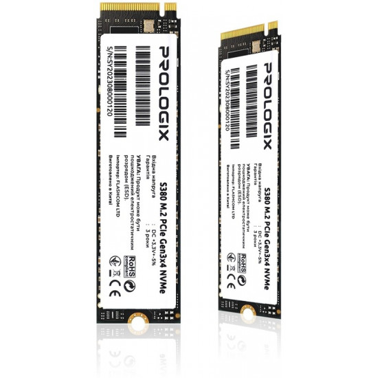Накопичувач SSD  256GB Prologix S380 M.2 2280 PCIe 3.0 x4 NVMe 3D TLC (PRO256GS380)