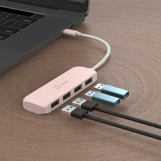 USB-хаб J5create 4 USB-A Red (JCH341ER-N)