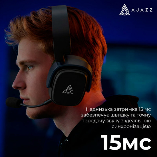 Bluetooth-гарнітура Ajazz AHM09 MAX 3-Mode Black (AHM09-MAX-BGY)