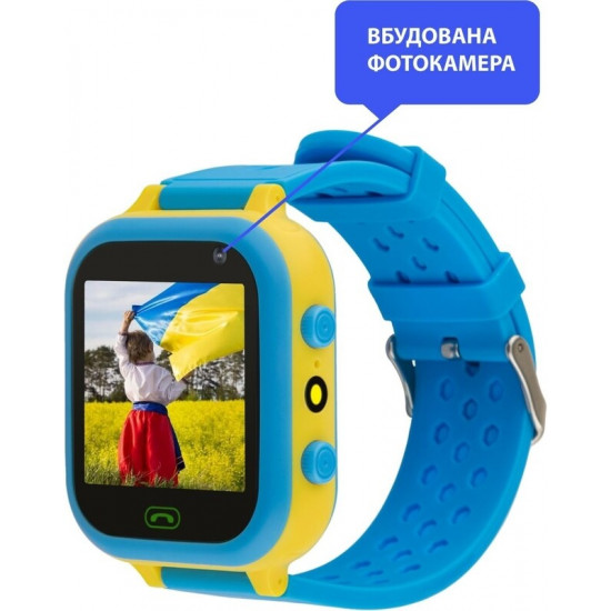 Дитячий смарт-годинник AmiGo GO009 Glory Camera+LED WIFI Blue Yellow