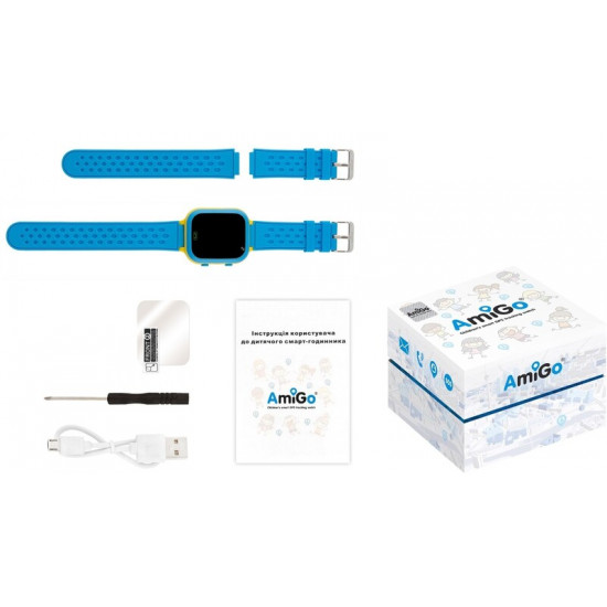 Дитячий смарт-годинник AmiGo GO009 Glory Camera+LED WIFI Blue Yellow