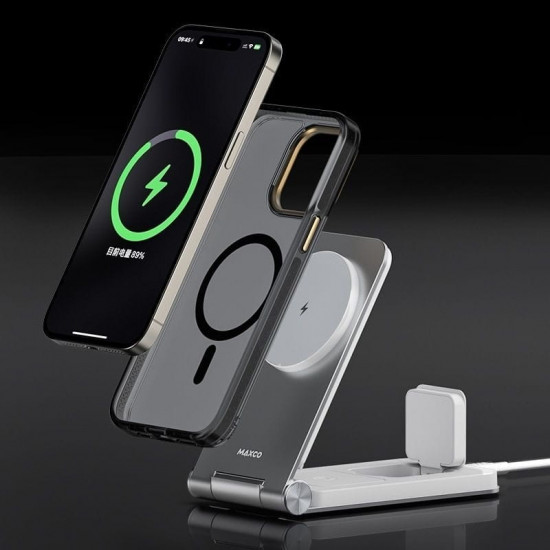 Бездротовий зарядний пристрій Maxco Wireless Charger 3-in-1 15W Grey (MW08)