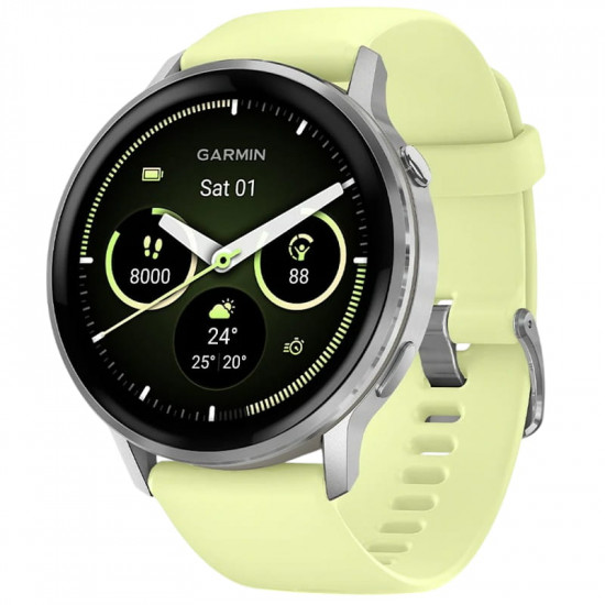 Смарт-годинник Garmin Venu 4 45mm Silver with Citron Silicone (010-03014-42)