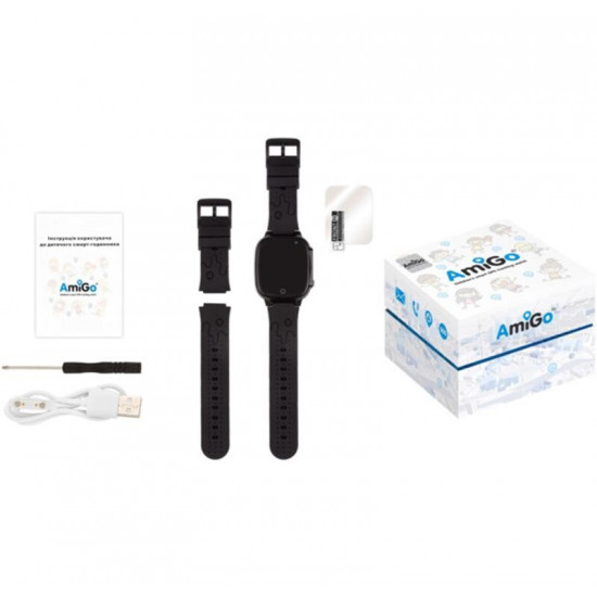 Дитячий смарт-годинник AmiGo GO008 Milky GPS WiFi Black