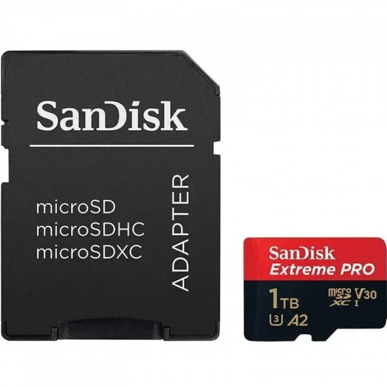 Карта пам`ятi MicroSDXC 1TB UHS-I R200/W140MB/s SanDisk Extreme Pro V30 U3 + SD Adapter (SDSQXCD-1T00-GN6MA)