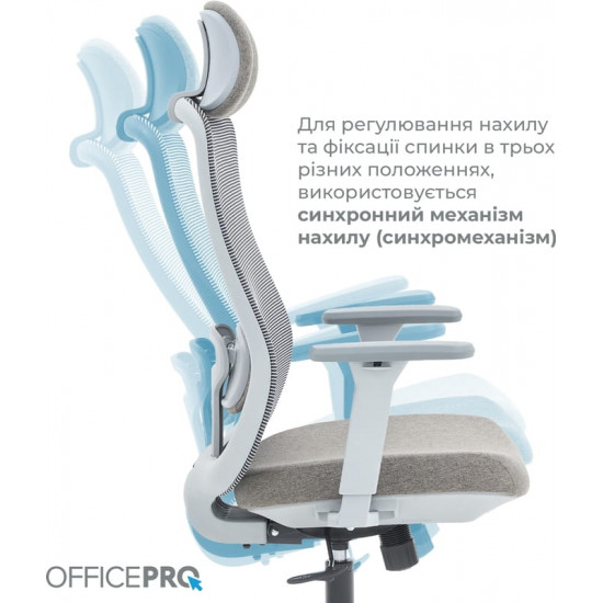 Крісло офісне Officepro Wave OC670-G-G-G Grey