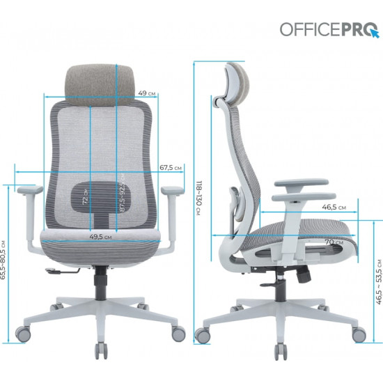Крісло офісне Officepro Wave OC670-G-G-G Grey