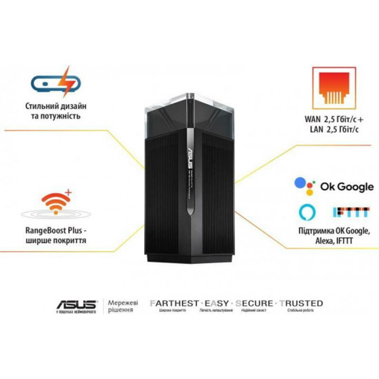 Wi-Fi Mesh-система Asus ZenWiFi Pro ET12 2pk Black (90IG05Z0-MO3A20)