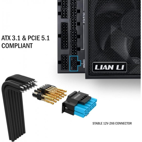 Блок живлення Lian Li Edge 1300W 80 Plus Platinum Black (G9P.EG1300.BE00.EU)