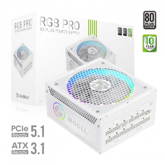 Блок живлення GameMax RGB Pro 1300P 1300W White