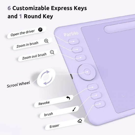 Графічний планшет Parblo Intangbo S Purple