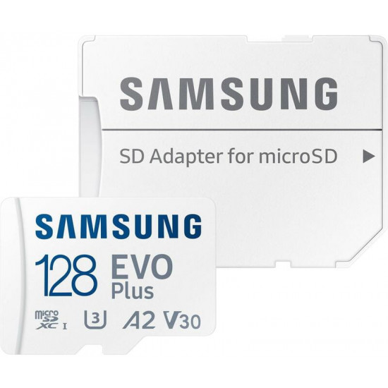 Карта пам`яті MicroSDXC  128GB UHS-I/U3 Class 10 Samsung Evo Plus R160MB/s + SD-адаптер (MB-MC128SA/EU)