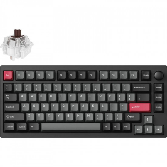 Клавіатура бездротова Lemokey P1 Pro Keychron Super Brown Switch UA Carbon Black (P1P-M3-UA)