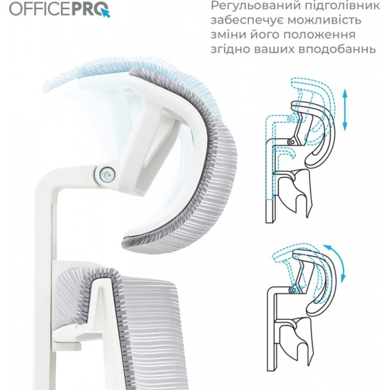 Крісло офісне Officepro Elegant OC660-W-LG-LG White/Light Gray