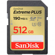 Карта пам`яті SDXC 512GB UHS-I/U3 Class 10 SanDisk Extreme Plus R190/W130MB/s (SDSDXWV-512G-GNCIN)