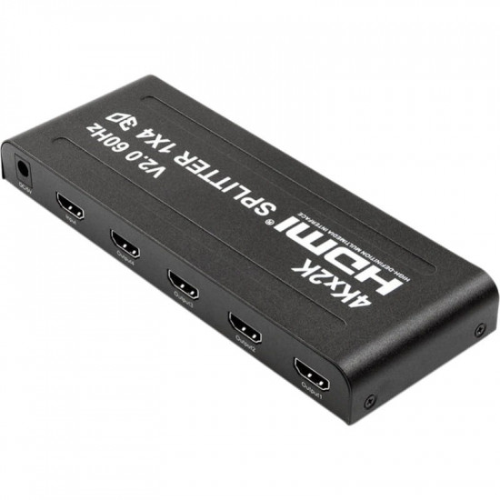 Сплітер PowerPlant (CA912483) HDMI - 4xHDMI, чорний