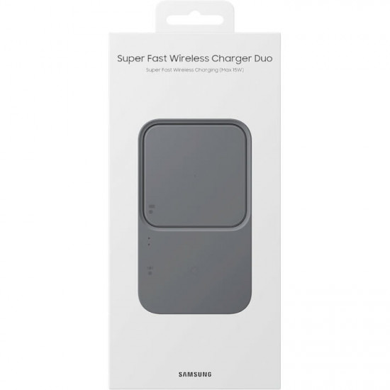 Бездротовий зарядний пристрій з блоком живлення Samsung EP-P5400 Wireless Charger Duo 15W Dark Gray (EP-P5400TBEGEU)